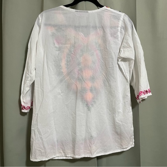 Royal Moda Multicolor Embroidered Floral Boho Tunic Top - Picture 2 of 7